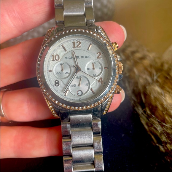 Michael Kors Blair Silver & Rose Gold Watch - Picture 2 of 3